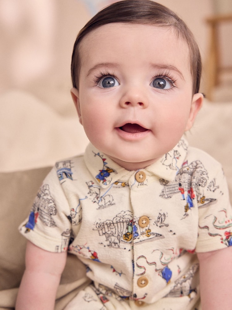 Paddington Bear Collared Baby 100% Cotton Cath Kidston Romper - Image 3 of 9