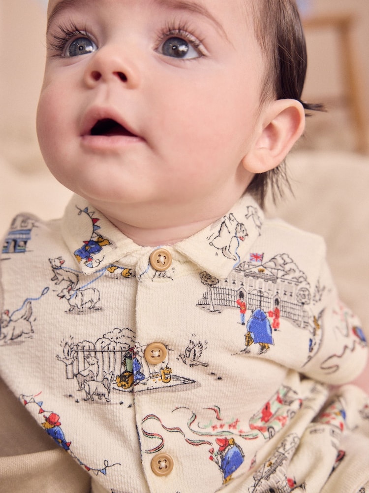 Paddington Bear Collared Baby 100% Cotton Cath Kidston Romper - Image 5 of 5