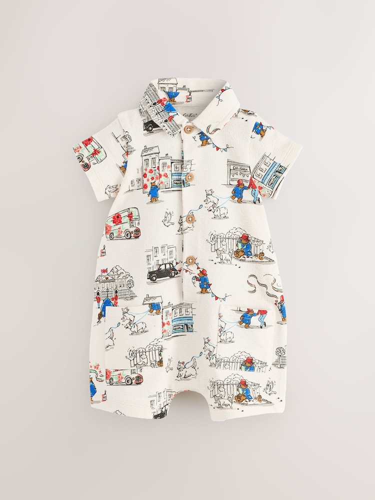 Paddington Bear Collared Baby 100% Cotton Cath Kidston Romper - Image 6 of 9