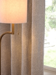 Light Natural Textured Bobble Eyelet Lined Curtains - Image 4 of 5