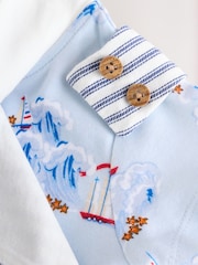 Blue Striped Cath Kidston 100% Cotton Baby Dungaree - Image 6 of 7