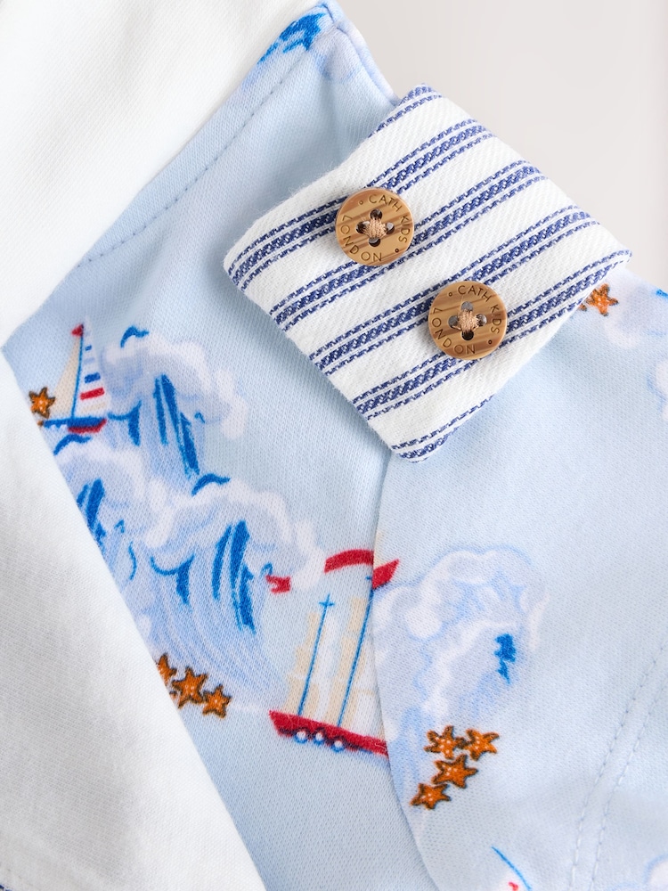 Cu dungi albastre - Salopetă pentru bebeluși Cath Kidston 100% bumbac - Image 6 of 7