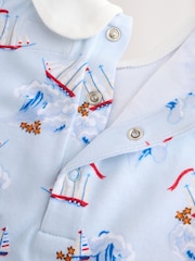 Blue Striped Cath Kidston 100% Cotton Baby Dungaree - Image 7 of 7