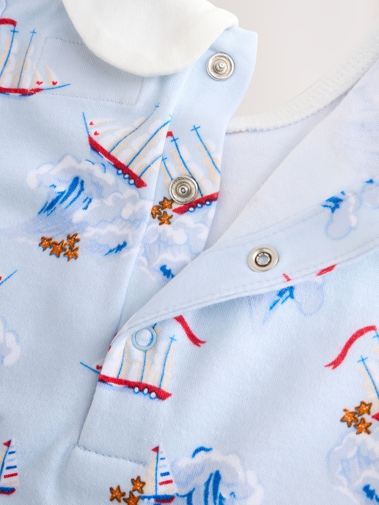 Blue Striped Cath Kidston 100% Cotton Baby Dungaree - Image 7 of 7