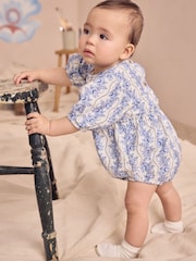Blue 100% Cotton Baby Romper - Image 3 of 6