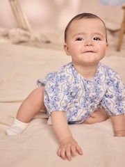 Blue 100% Cotton Baby Romper - Image 4 of 6