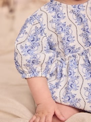 Blue 100% Cotton Baby Romper - Image 6 of 6