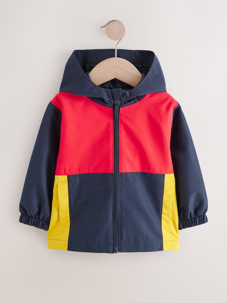 Navy/Red Colour Block Anorak Jacket - Image 1 of 5