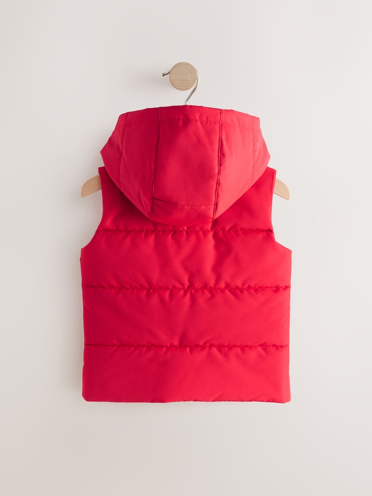 Red Hooded Gilet - Image 2 of 4
