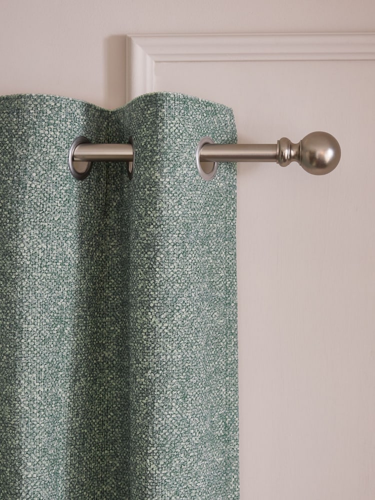Green Textured Bobble Eyelet Lined Curtains - Image 1 of 5