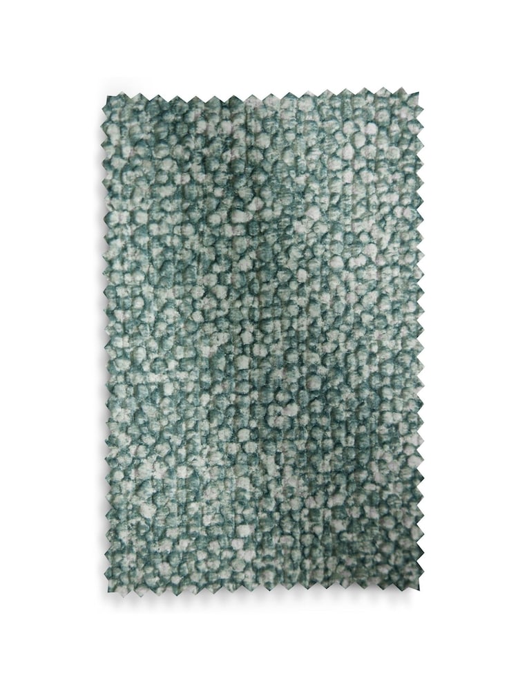 Green Textured Bobble Eyelet Lined Curtains - Image 5 of 5
