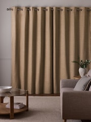 Natural Textured Weave Blackout/Thermal Eyelet Curtains - Image 4 of 7