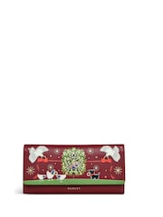 Radley London Large Red 12 Days Of Christmas Flapover Matinee Purse - Image 1 of 4