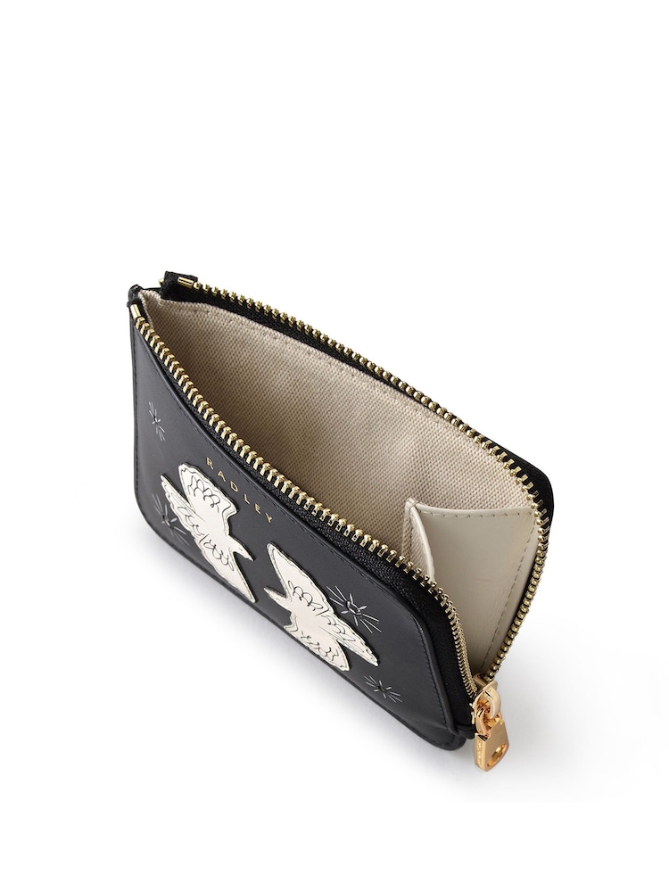 Radley London Two Turtle Doves Medium Ziptop Black Card Holder - Image 3 of 3