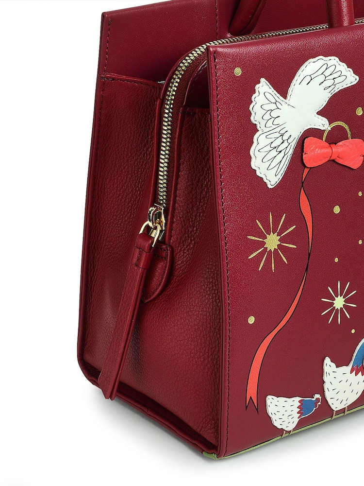Radley London Medium Red 12 Days Of Christmas Ziptop Multiway Bag - Image 4 of 4