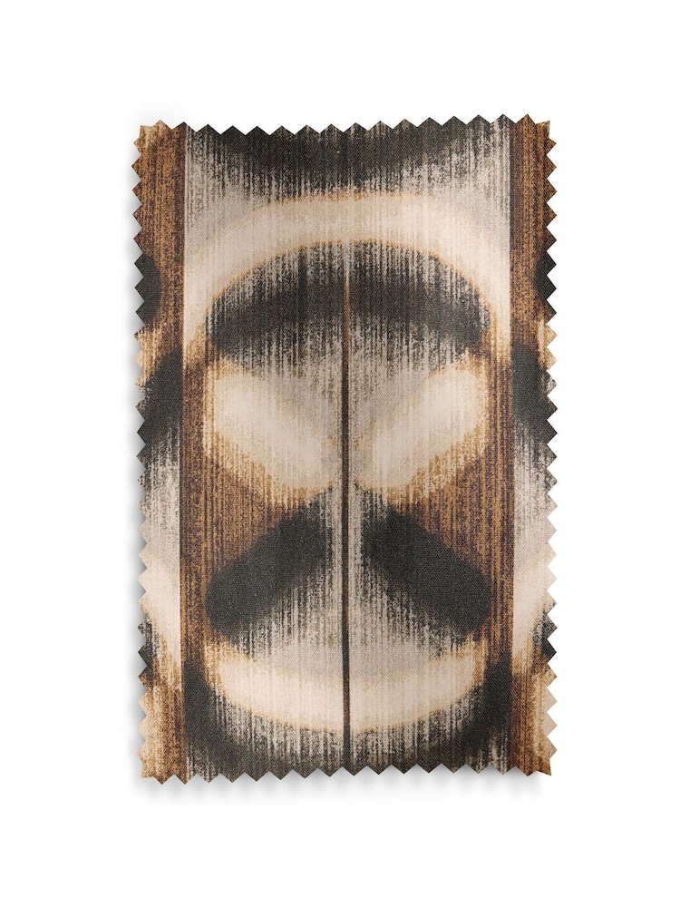 Black/Natural Global Geometric Eyelet Lined Curtains - Image 5 of 5 Black/Natural Global Geometric Eyelet Lined Curtains - Image 5 of 5