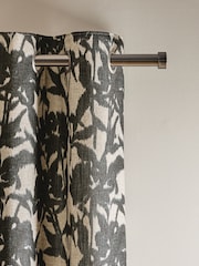 Blurred Floral Linen Blend Eyelet Lined Curtains - Image 1 of 5