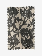 Blurred Floral Linen Blend Eyelet Lined Curtains - Image 5 of 5