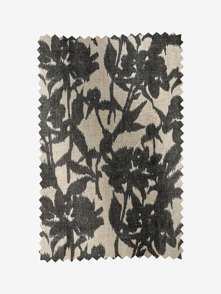 Blurred Floral Linen Blend Eyelet Lined Curtains - Image 5 of 5