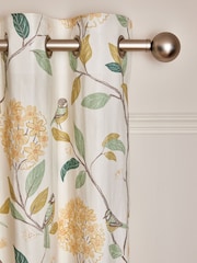 Cortinas de ilhós térmicos blackout com estampa floral de pássaros - Imagem 1 de 8