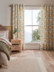 Cortinas de ilhós térmicos blackout com estampa floral de pássaros - Imagem 3 de 8