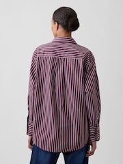 Rayas burdeos - Camisa grande de popelina de Gap - Imagen 2 de 4