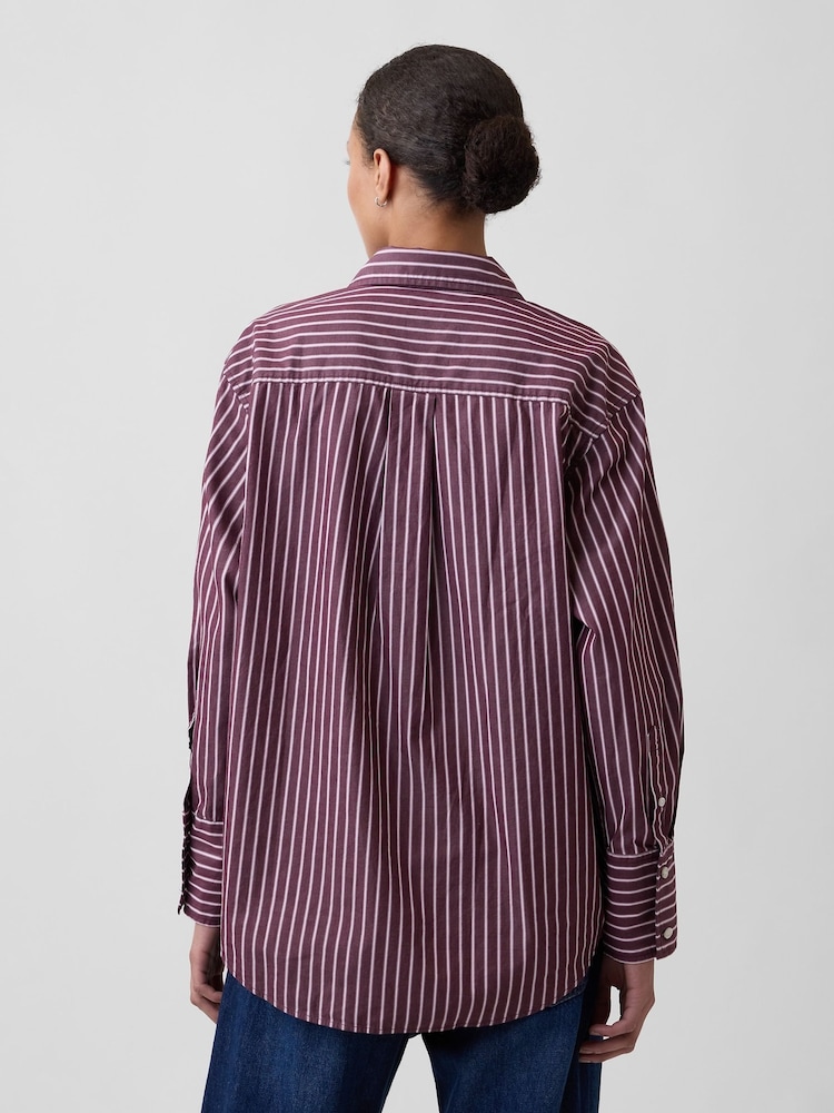 Rayas burdeos - Camisa grande de popelina de Gap - Imagen 2 de 4