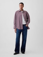 Rayas burdeos - Camisa grande de popelina de Gap - Imagen 3 de 4