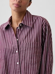 Rayas burdeos - Camisa grande de popelina de Gap - Imagen 4 de 4