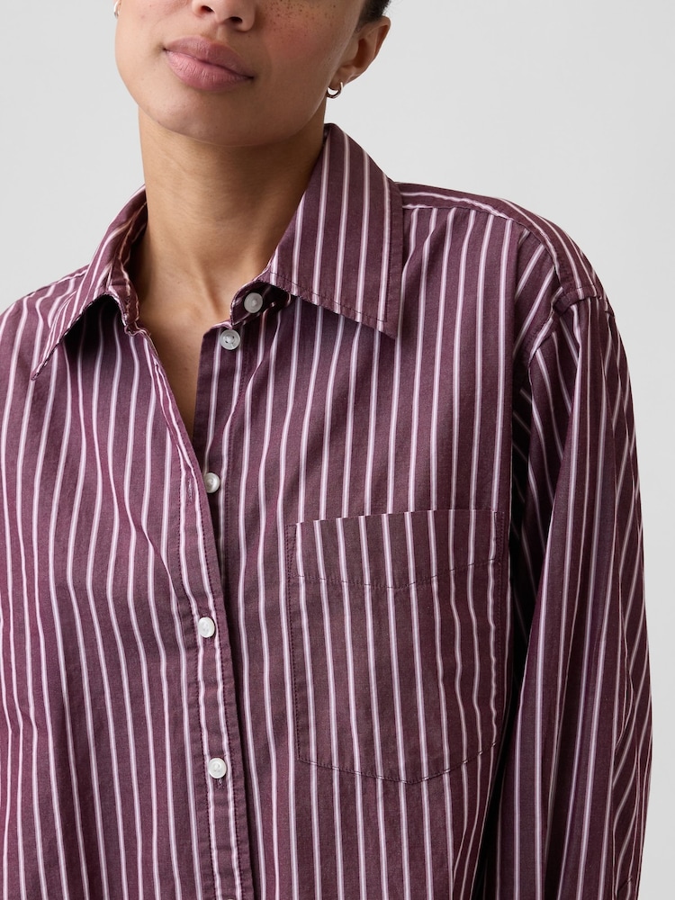 Rayas burdeos - Camisa grande de popelina de Gap - Imagen 4 de 4