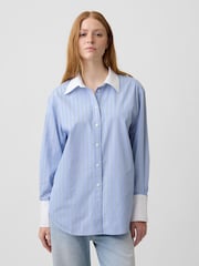 Raya azul - Camisa grande de popelina de Gap - Imagen 1 de 4