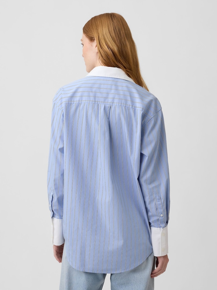 Raya azul - Camisa grande de popelina de Gap - Imagen 2 de 4
