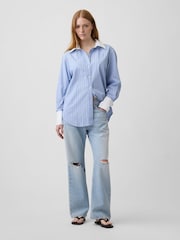 Raya azul - Camisa grande de popelina de Gap - Imagen 3 de 4