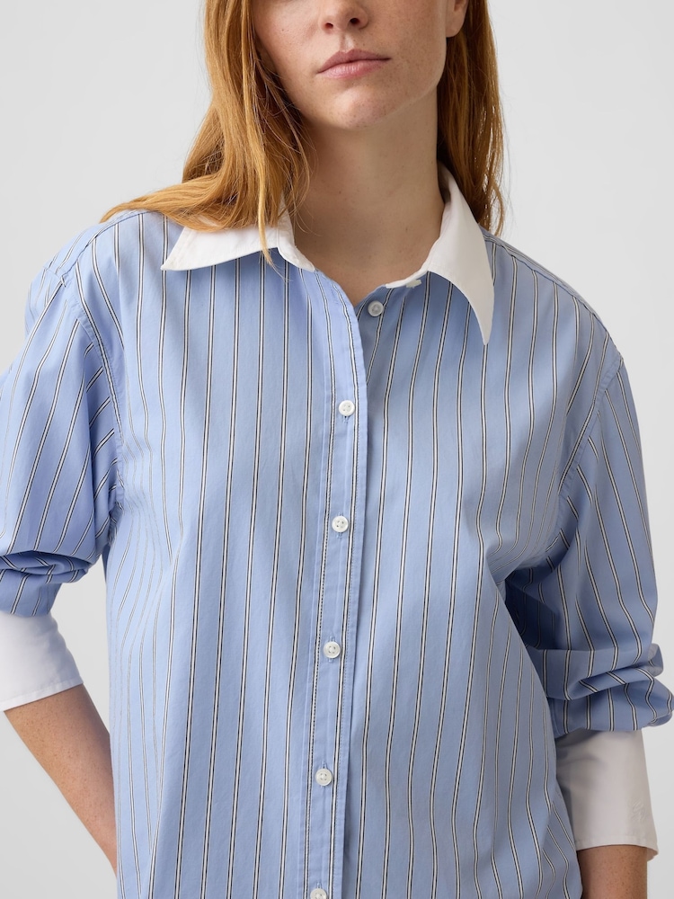 Raya azul - Camisa grande de popelina de Gap - Imagen 4 de 4
