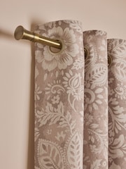 Country Luxe Floral Print Woodblock Eyelet Lined Curtains - Bild 1 von 5