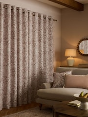 Country Luxe Floral Print Woodblock Eyelet Lined Curtains - Bild 3 von 5