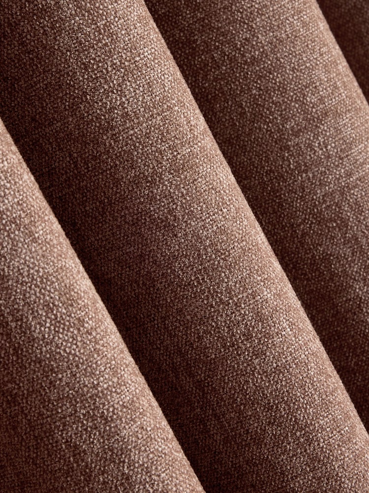 Mink Brown Premium Chenille Heavyweight Eyelet Lined Curtains - Image 5 of 6