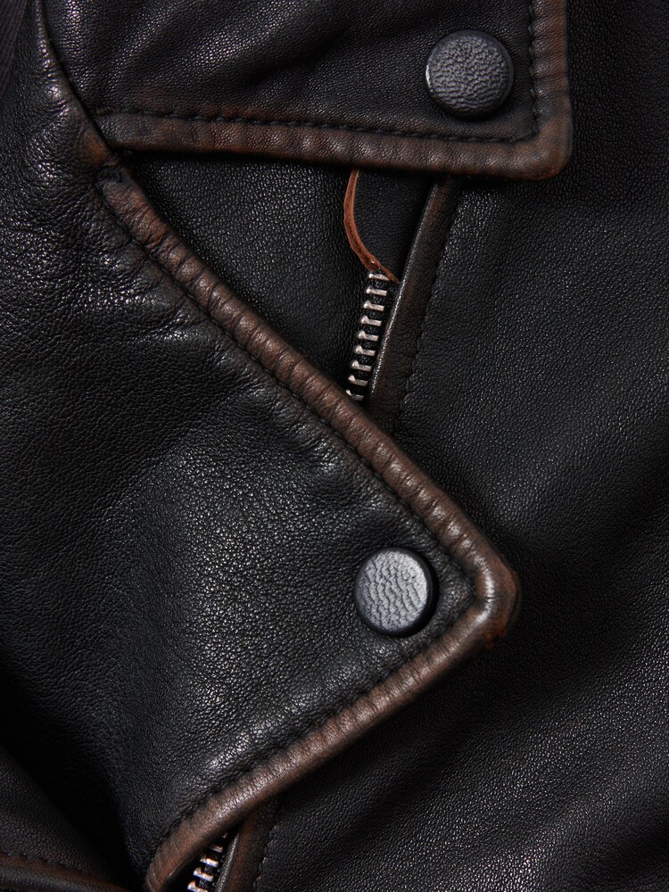 Reiss Black Beau 13-14 yrs Relaxed Leather Biker Jacket - Image 5 of 5