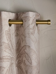 Natural Leaf Jacquard Print Eyelet Lined Curtains - Image 1 of 4