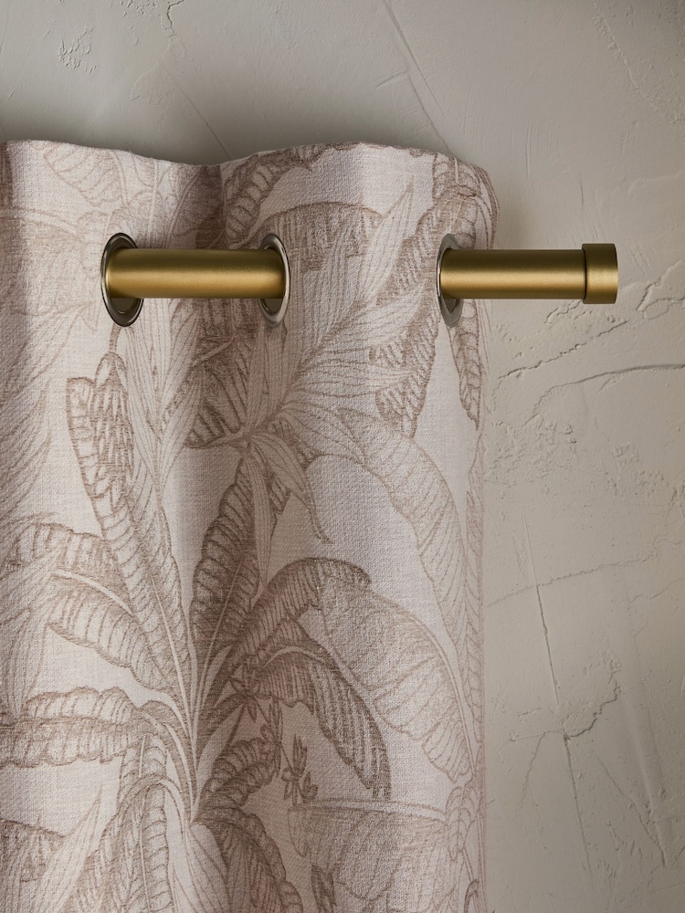 Natural Leaf Jacquard Print Eyelet Lined Curtains - Image 1 of 4