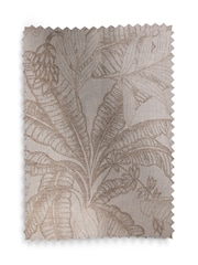 Natural Leaf Jacquard Print Eyelet Lined Curtains - Image 4 of 4