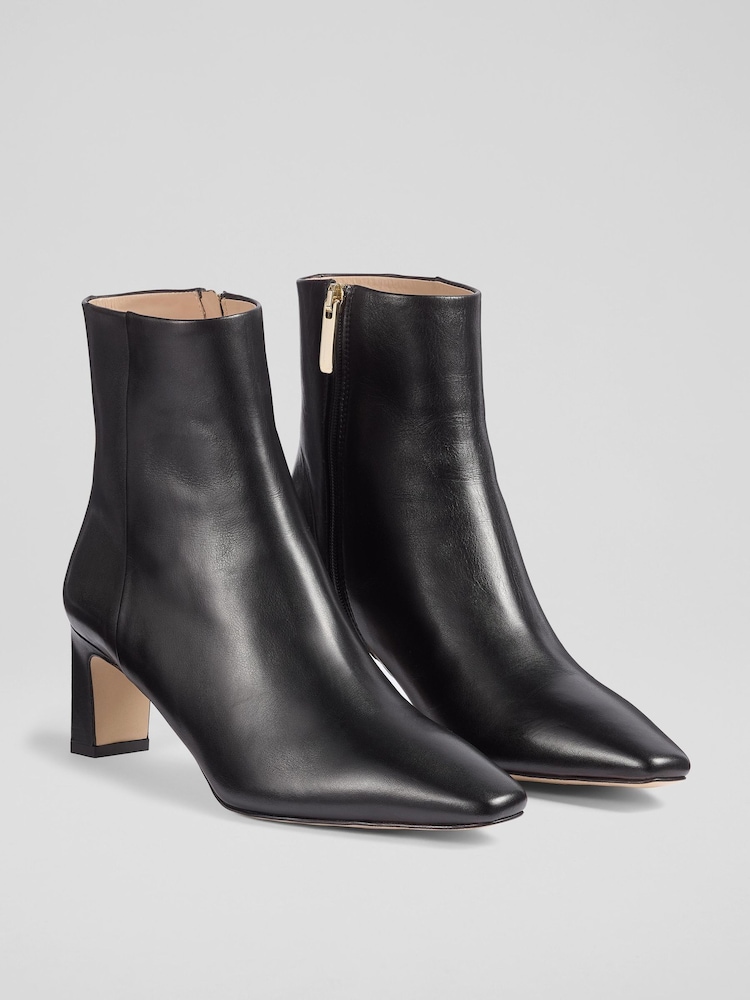 LK Bennett Margaux Blunt Toe Black Boots - Image 2 of 4