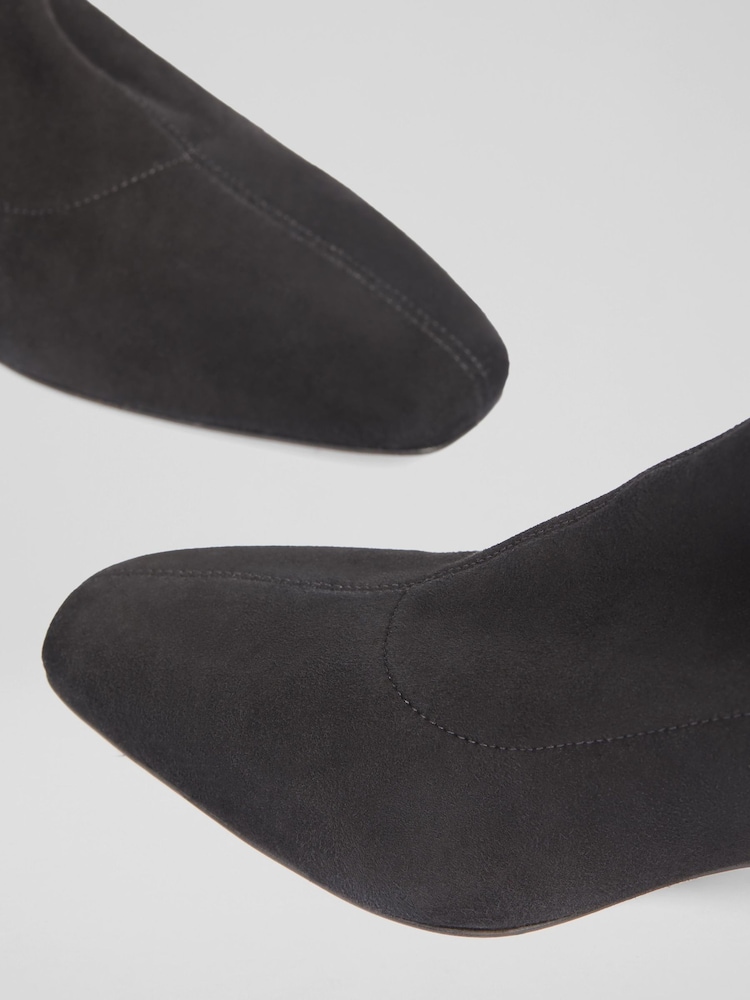 LK Bennett Eldon Block Heel Stretch Knee Black Boots - Image 4 of 4