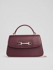 LK Bennett Red Amoris Bordeaux Cross-Body Top Handle Bag - Image 1 of 4