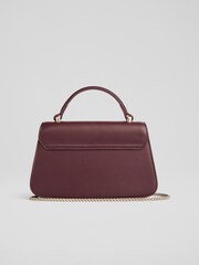 LK Bennett Red Amoris Bordeaux Cross-Body Top Handle Bag - Image 2 of 4