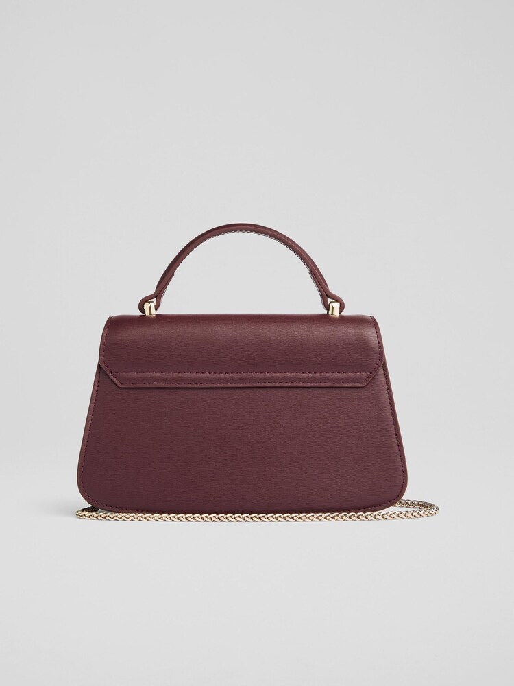 LK Bennett Red Amoris Bordeaux Cross-Body Top Handle Bag - Image 2 of 4