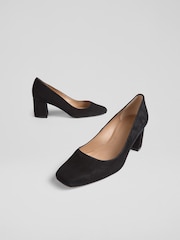 LK Bennett Sally Square Toe Black Courts - Image 2 of 4