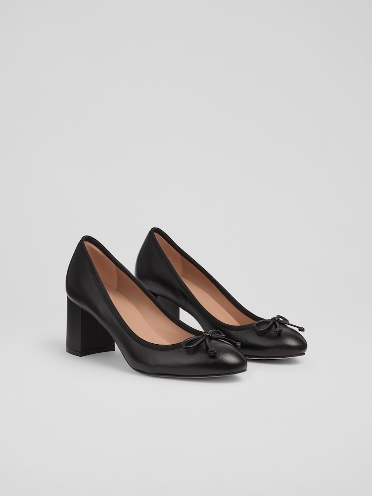 LK Bennett Juliette Ballerinas mit Ripsband und hohem Absatz in Schwarz - Bild 2 von 4 LK Bennett Juliette Ballerinas mit Ripsband und hohem Absatz in Schwarz - Bild 2 von 4