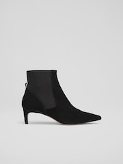 LK Bennett Adya Kitten Heel Elastic Gusset Black Boots - Image 1 of 4