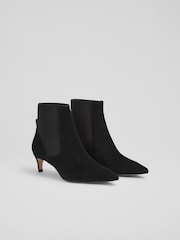 LK Bennett Adya Kitten Heel Elastic Gusset Black Boots - Image 2 of 4